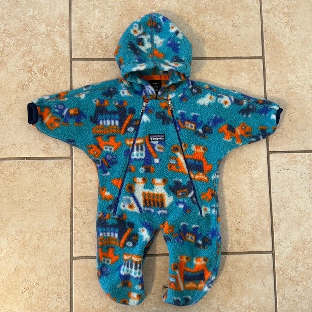 Patagonia Baby Fleece Bunting Vintage Retired Print Newborn 0-3 month